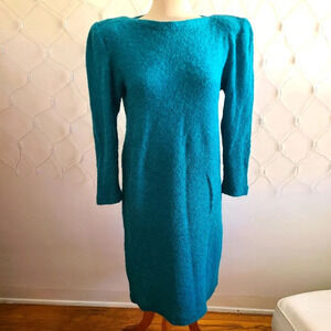 Vintage Designer Wool Dress • Boucle • Made in Italy • Fits Medium to Large